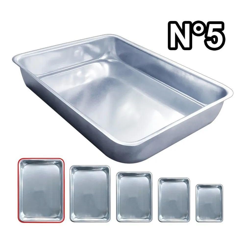 2X Assadeira Bolo Forma De Alumínio Grande Retangular Alta N