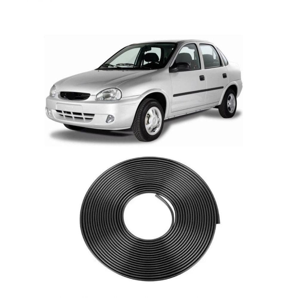 Borracha Protetora Borda Porta Preta Corsa 4 Portas 10m 7x14 [f103]