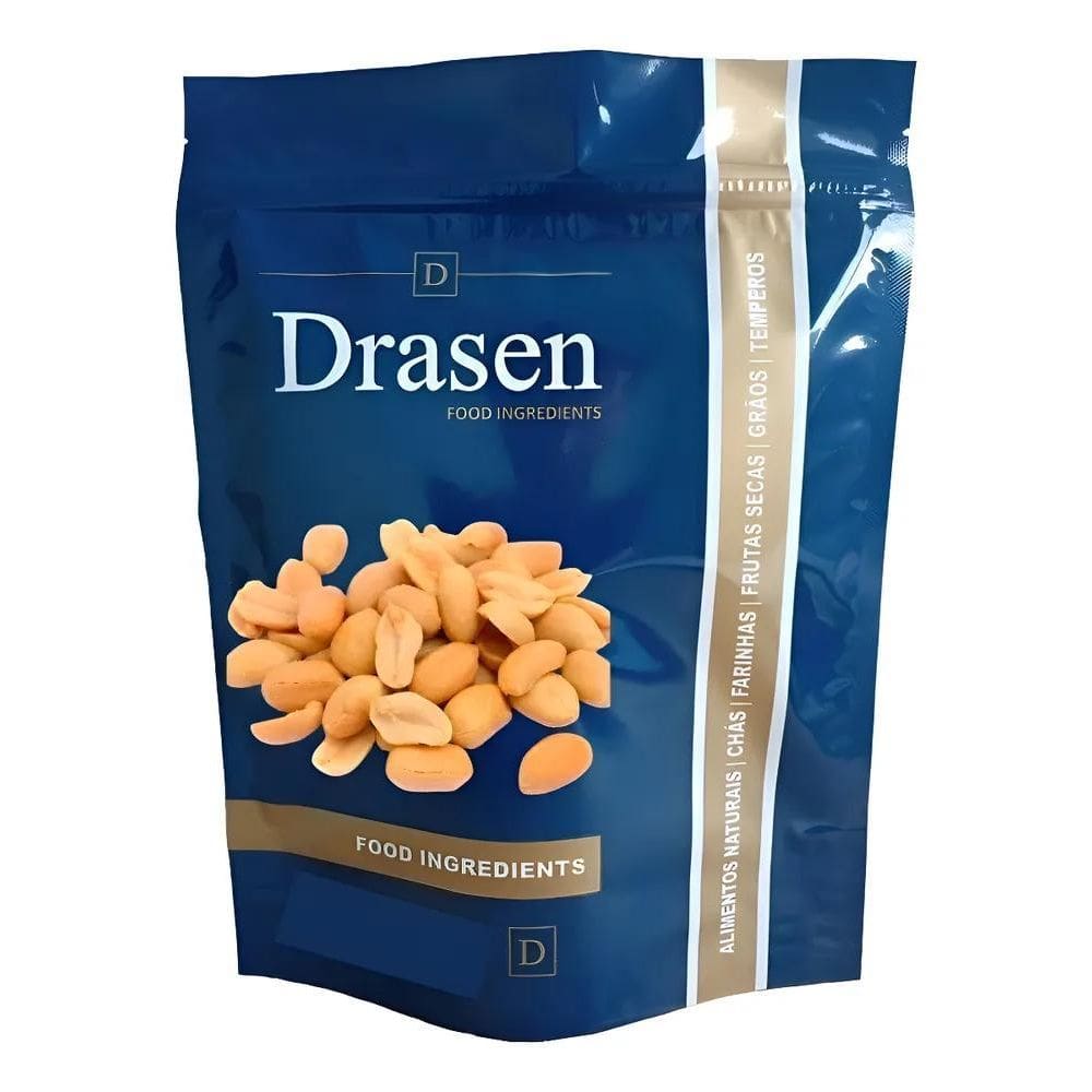 10X 500G Amendoim Torrado Salgado Sem Pele Drasen Food