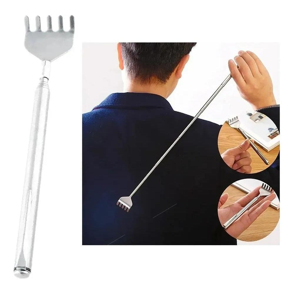 Coçador Mãozinha Telescópio Regulável Para Coçar Costas Inox