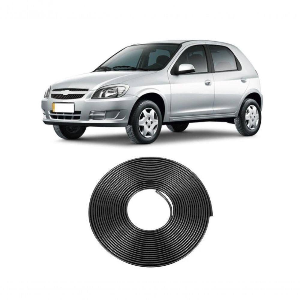 Borracha Protetora Borda Porta Preta Celta 4 Portas 10m Mini [f103]