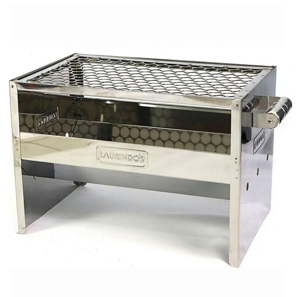 Churrasqueira Portátil Leve Inox 430 40Cm + Grelha Moeda