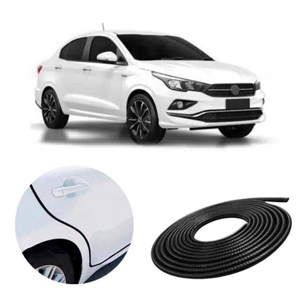 Borracha Protetora Borda Portas Carro Universal 5 M Preta [f103]