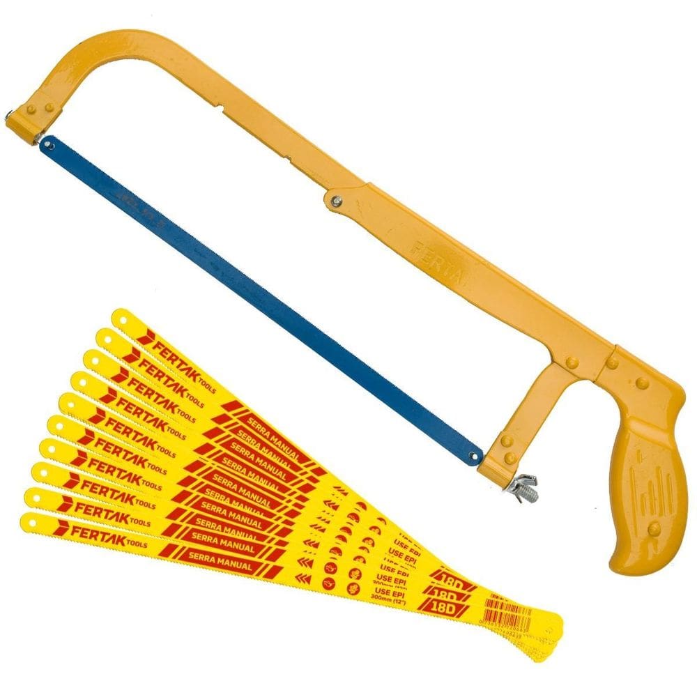 Arco Serra Fixo 12 Pol + 10 Lâminas 18 Dentes