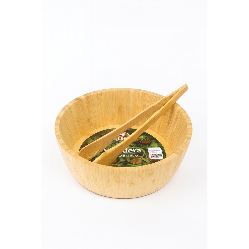 Saladeira Bowl De Bambu Com Pegador Bambu