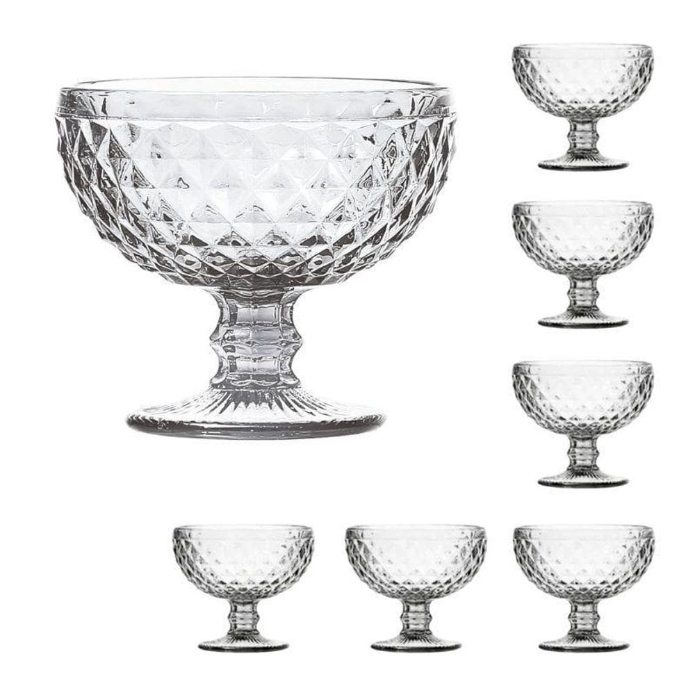 Conjunto 36 Unidades Taça De Vidro Sobremesa Bico De Abacaxi