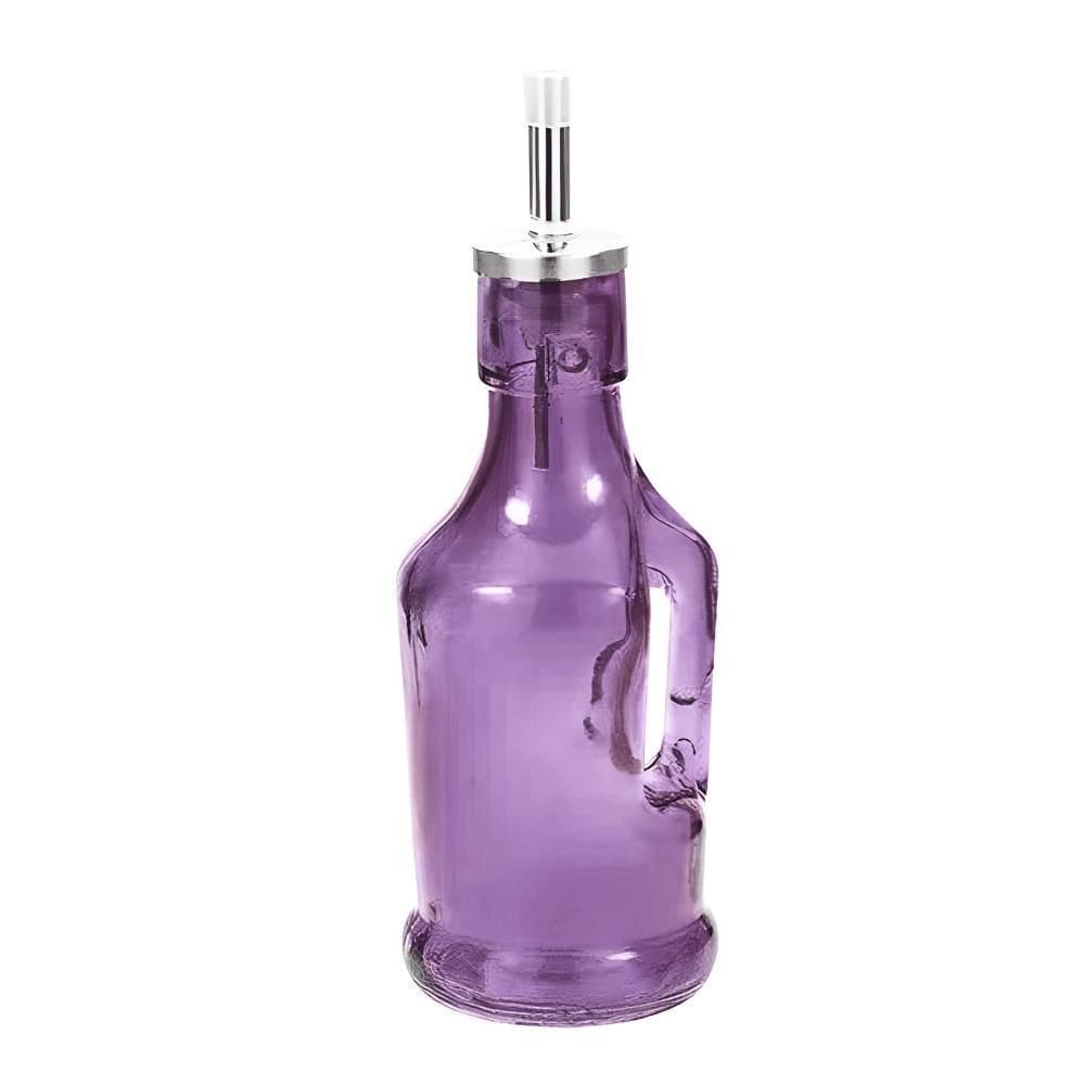 Azeiteiro E Vinagreiro De Vidro 170Ml Cor Roxo Porta Tempero