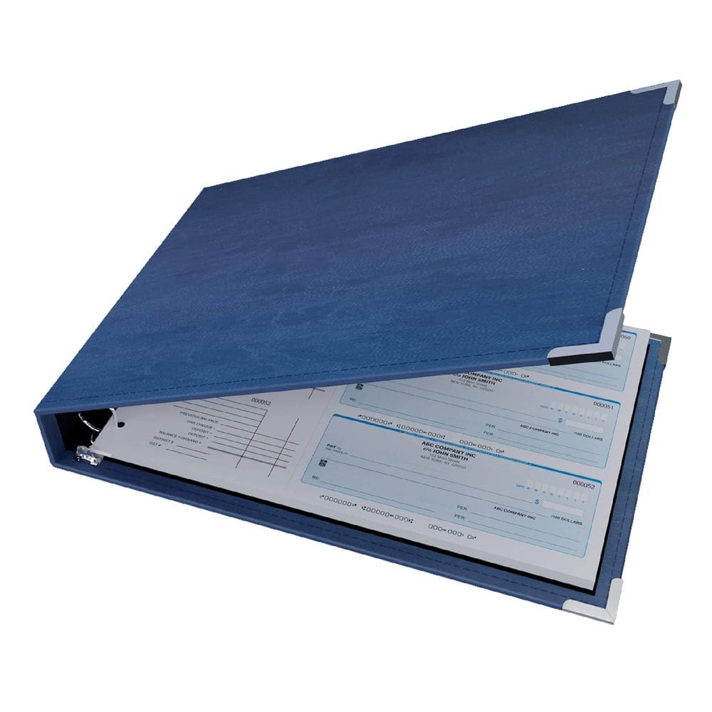 Pasta de talão de cheques de negócios Davis Group Premium 3-Up azul marinho