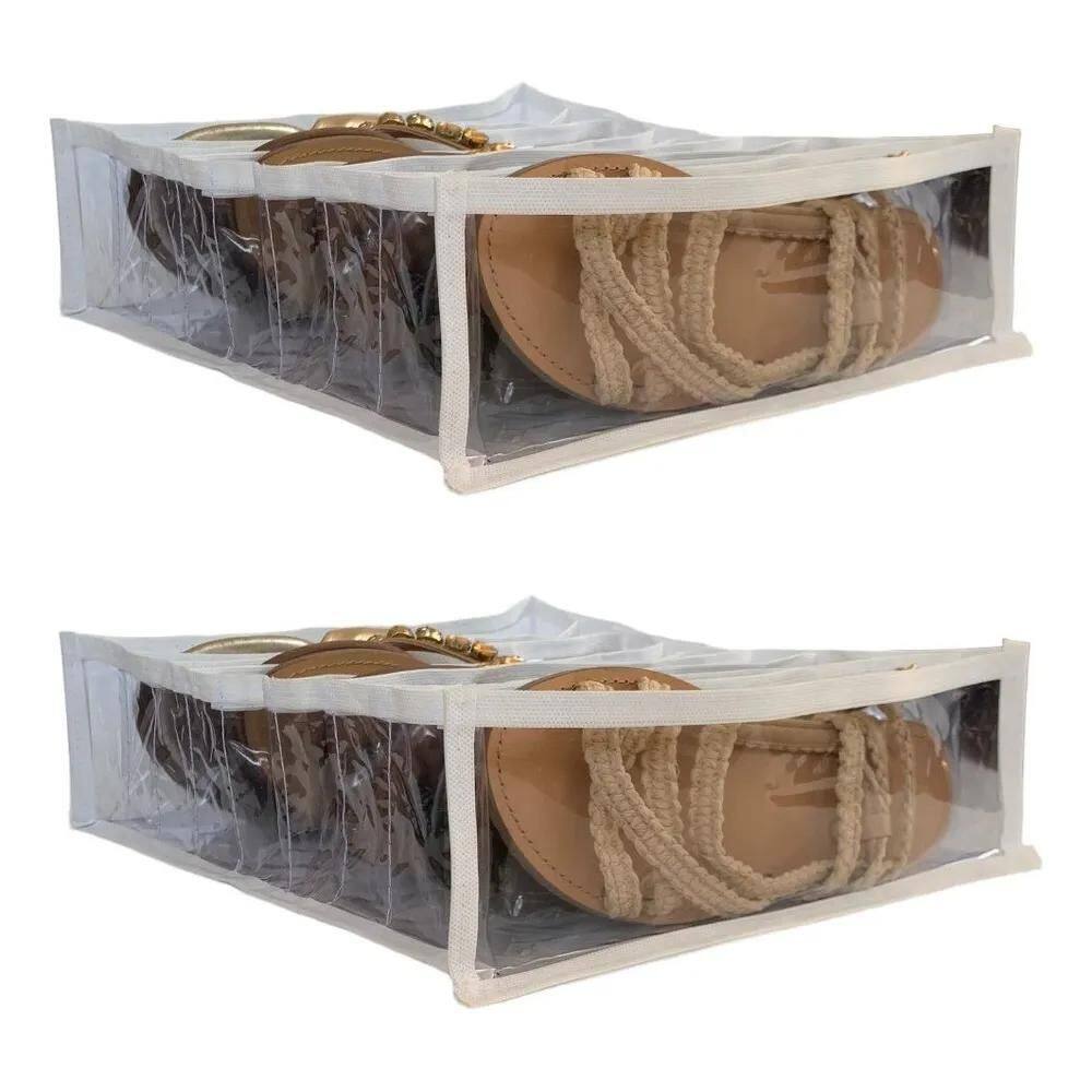 3X Kit 2 Colmeias Organizadora Rasteirinhas Chinelos Branca