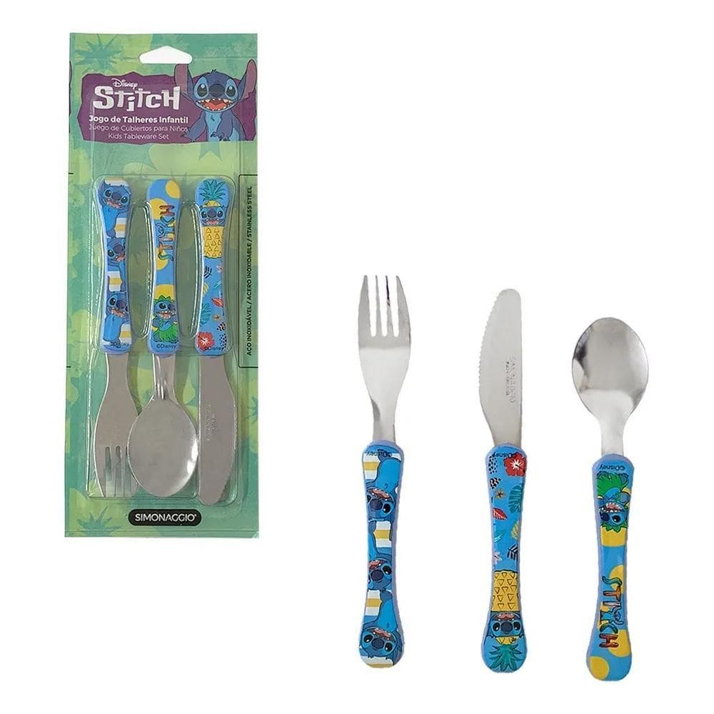 2X Conjunto De Talheres Personagens Infantil Colher Garfo Fa