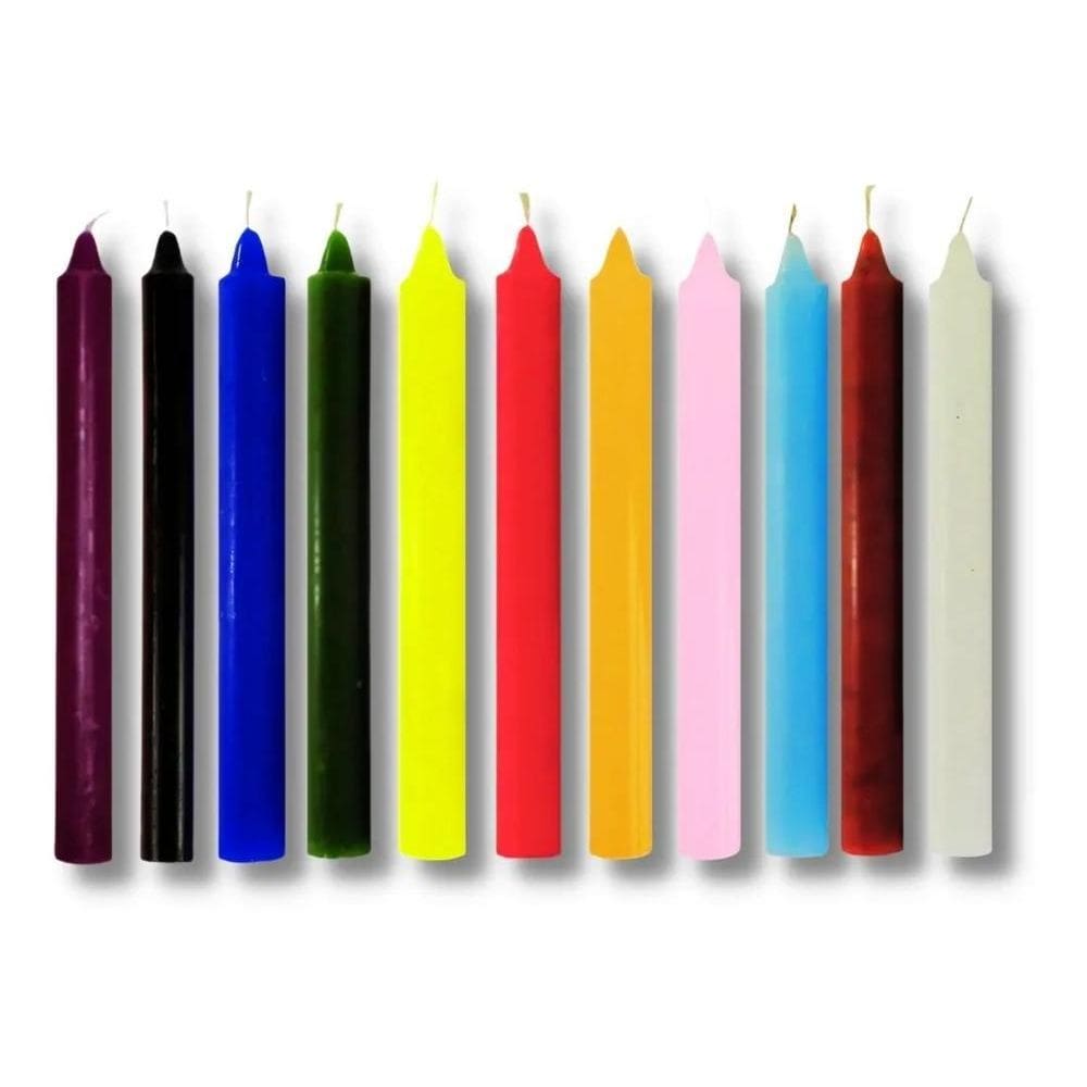 2X 33 Velas Palito 18Cm Branca E Colorida Parafina Pura Atac