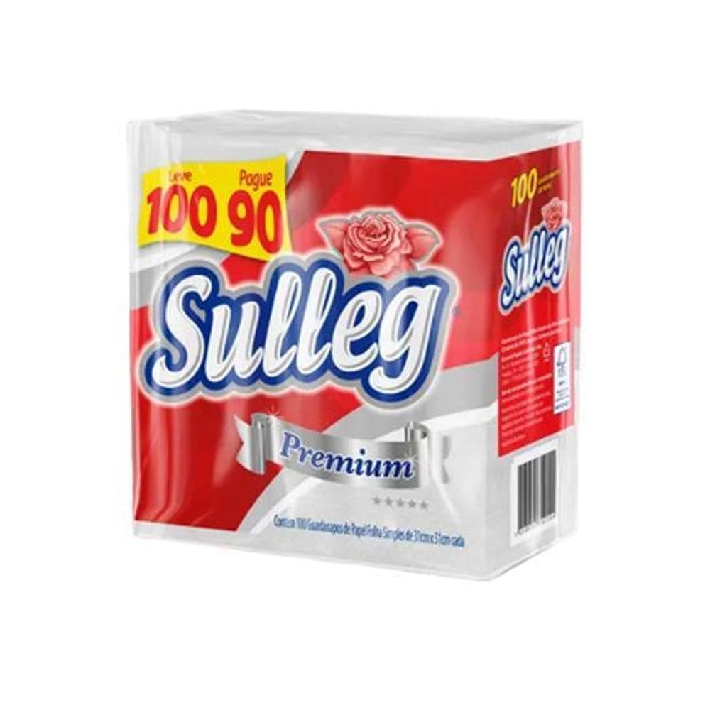 Guardanapo De Papel Folha Simples 31X31 C/100Un - Sulleg