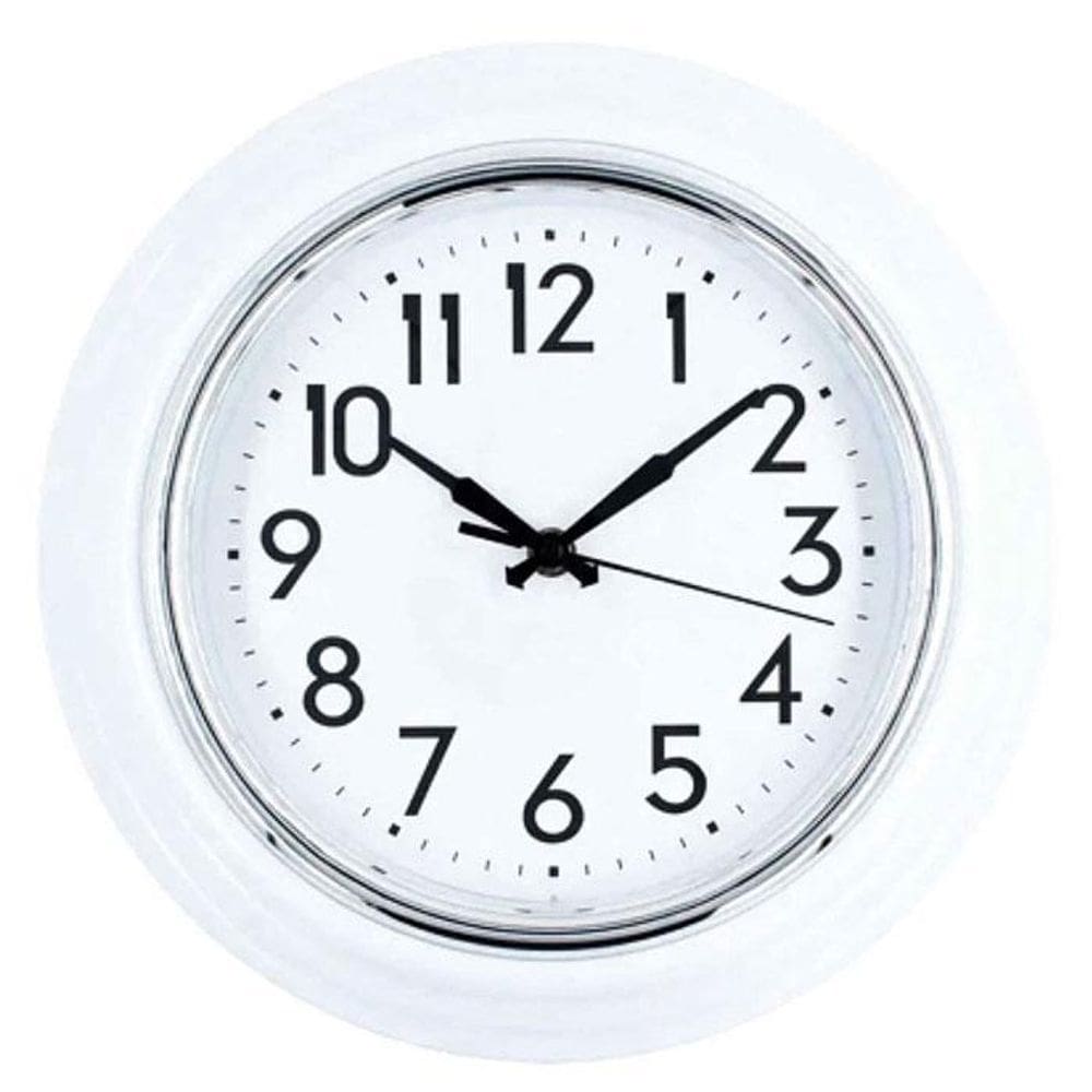 Relógio De Parede 29Cm Decoração Redondo Classico Branco