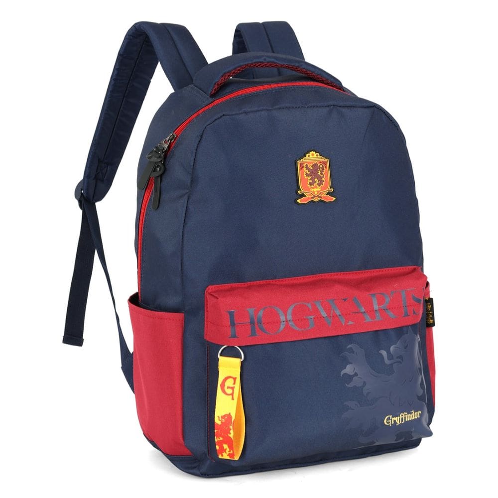 Mochila Costas Escolar Harry Potter Grifinória Azul Juvenil