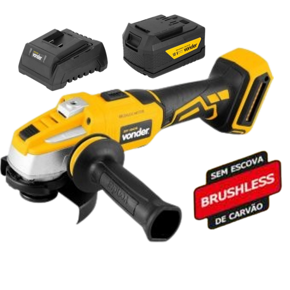 Esmerilhadeira 4.1/2” Brushless IEV 1847B + Bat 4Ah VONDER