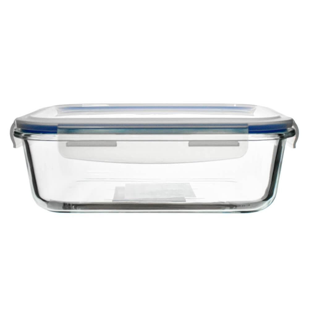 Pote Hermético Vidro Com Travas Retangular 1500Ml Vista Home