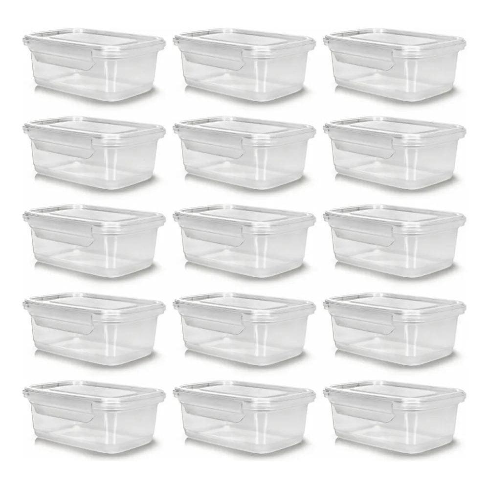 3X Kit 10 Potes 750Ml Herméticos Travas Marmita Reutilizável