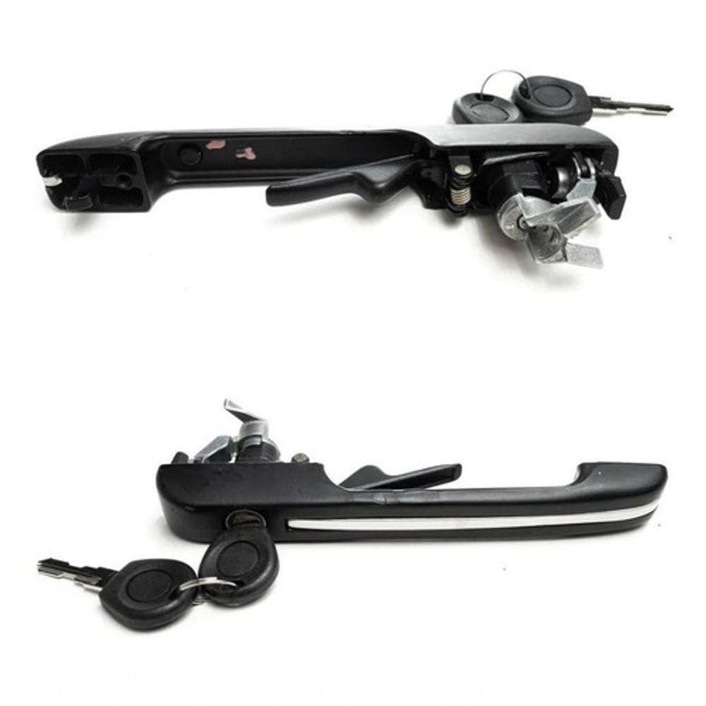 Par Maçaneta Externa Santana Friso Cromado Metal 1992 1998 - Un / 2 [f103]