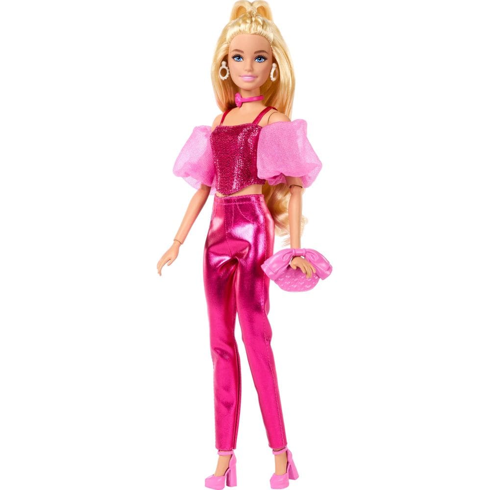 Boneca moderna Barbie Deluxe Style #5 Roupa rosa metálica