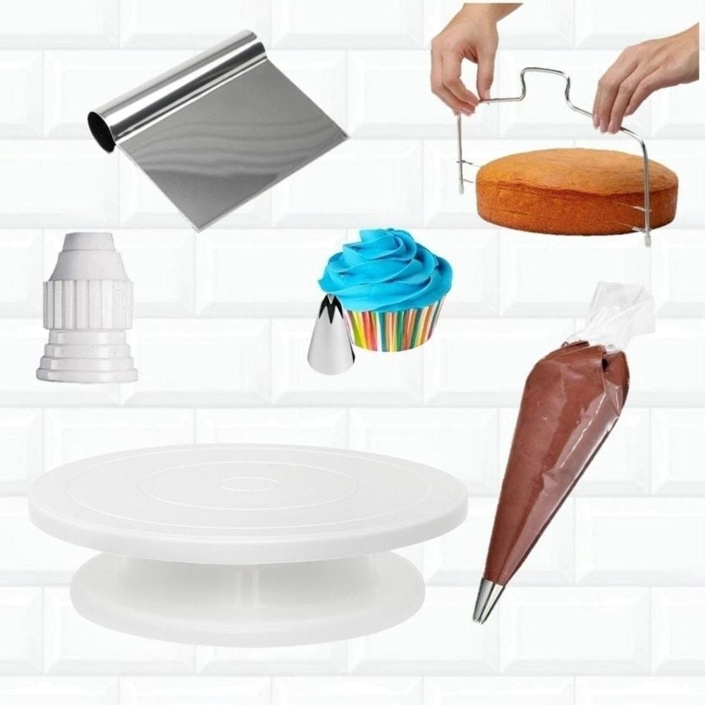 Kit Confeiteiro Nivelador + Bailarina + Espátula + Bico 1M