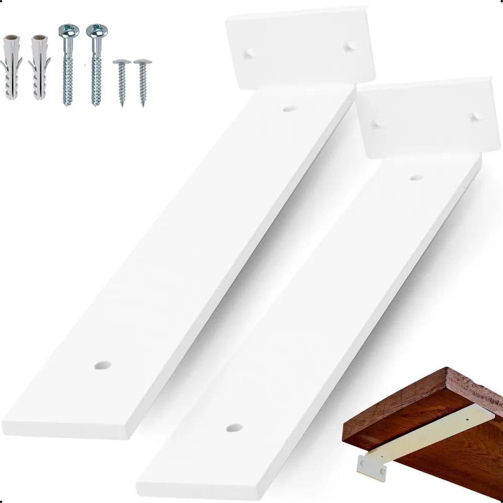 20Cm - Mão Francesa Cantoneira Branca Invisível - Rio Design