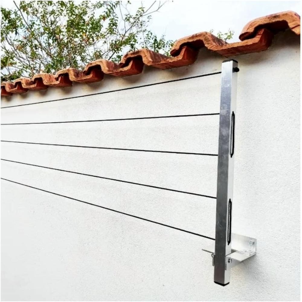 Varal Retrátil De Parede Alumínio Cabo De Aço Suporta 80Kg