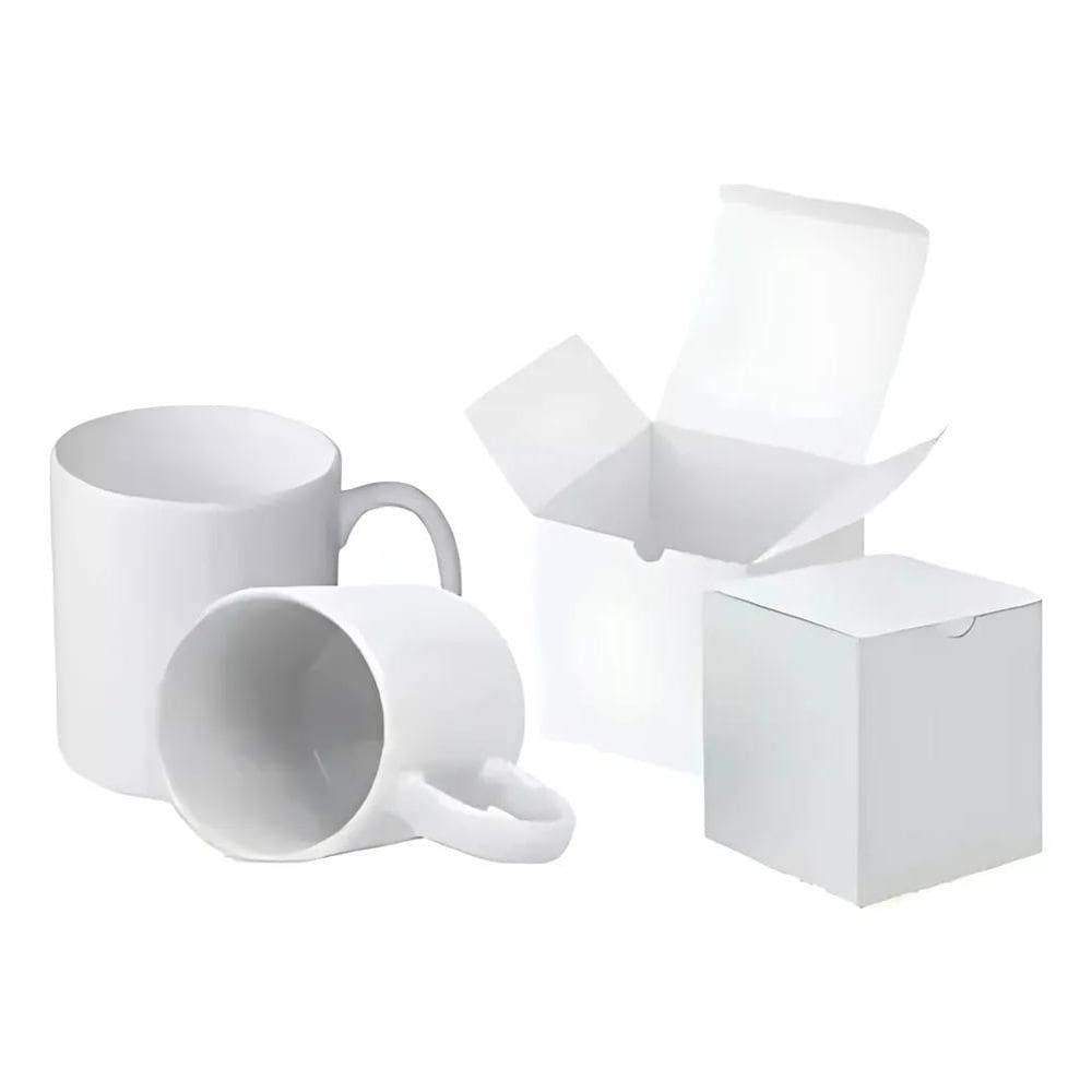 5 Caneca Branca Aaa 325Ml Sublimação Importada + Caixinhas