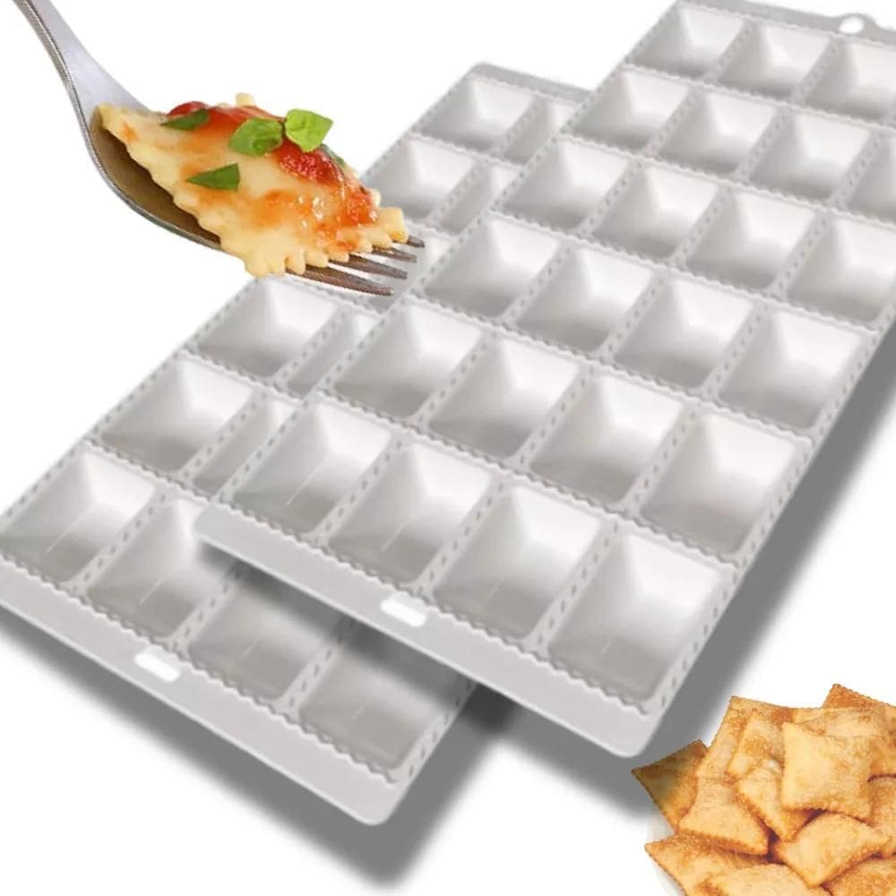 2X Kit 2 Forma Para Mini Pastel E Ravioli Recheado 24 Cavida