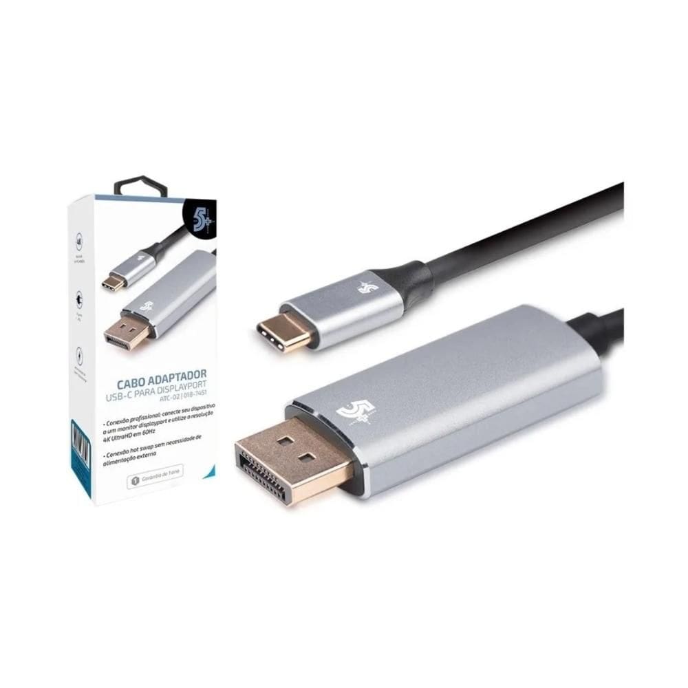Cabo Conversor USB-C para DisplayPort - 1,8 metros - ATC-02
