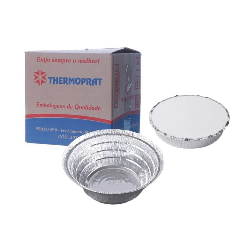 Marmitex Alumínio N9 Fechamento Manual C/100 1200Ml Thermopr