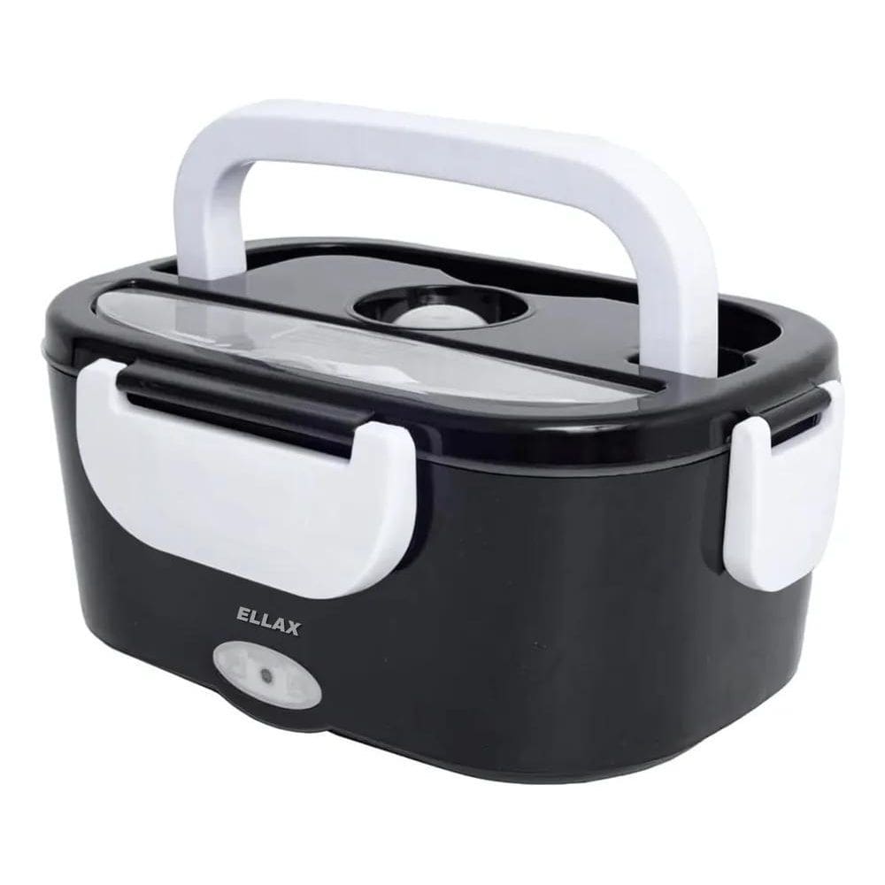 2X Marmita Elétrica Preta Lancheira Doméstica Trabalho 1.5L