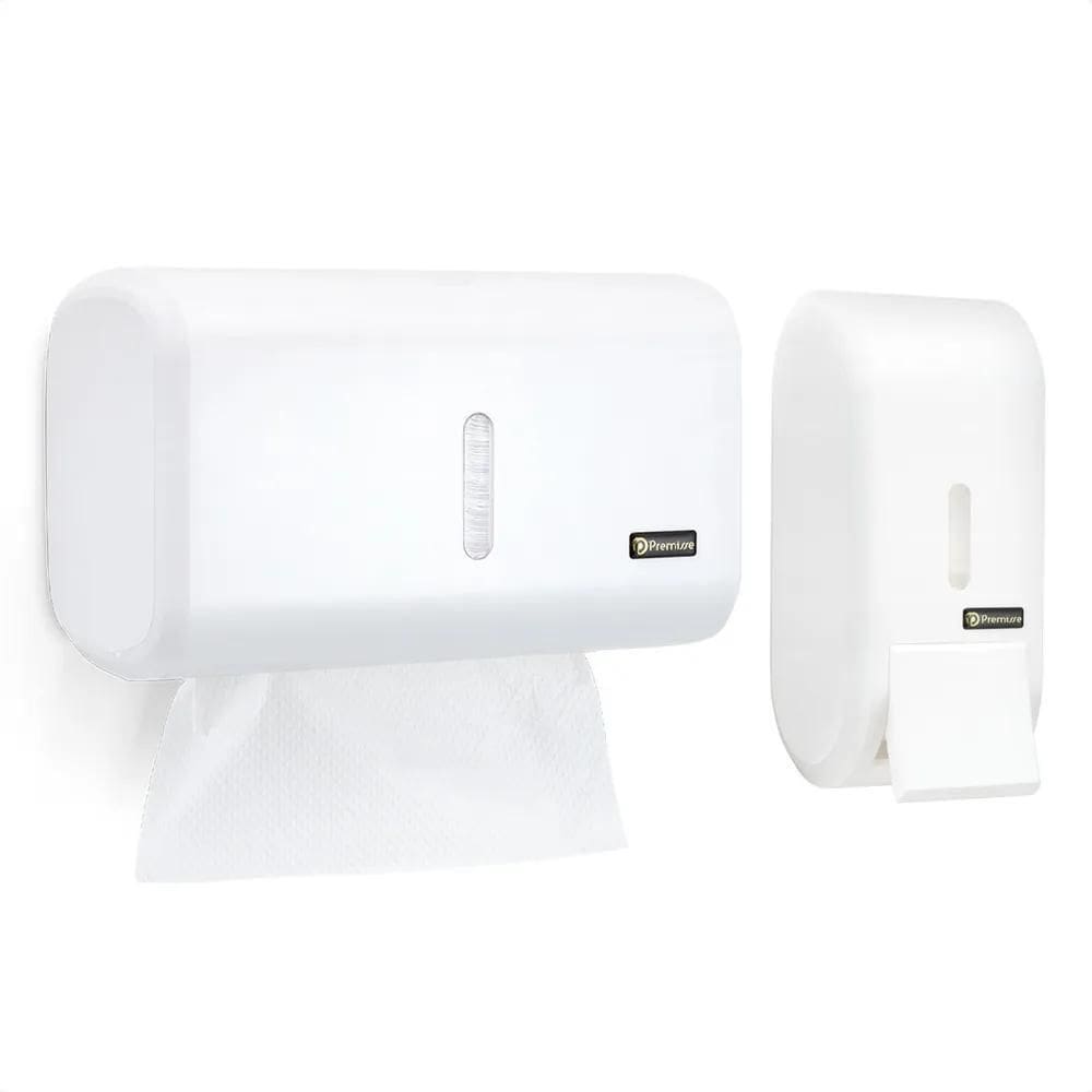 2X Kit Porta Papel Toalha E Saboneteira Liquido Dispenser Ba