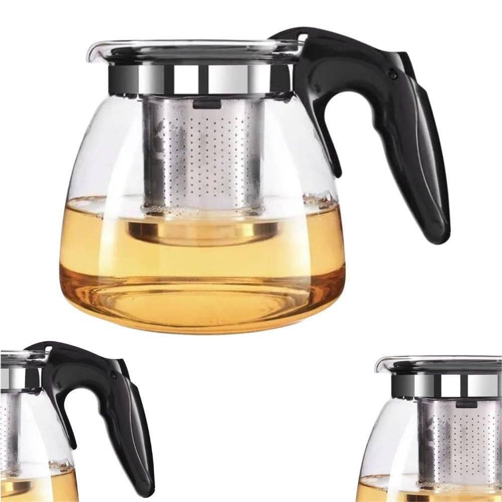 Chaleira Bule De Vidro Com Infusor Aço Inox Chá Café 950Ml
