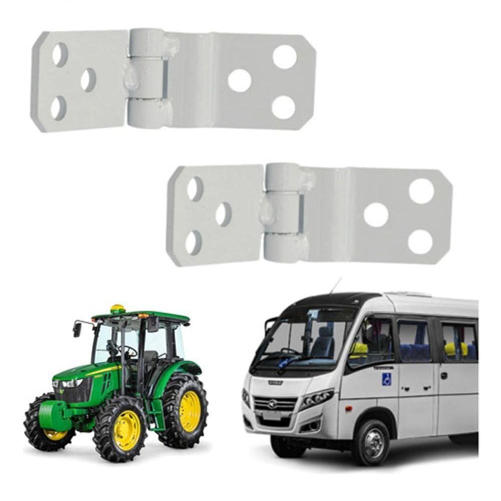 Par 2 Dobradiças P/ Porta Ferro Agrícola ônibus E Uso Geral - Un / 2 [f103]