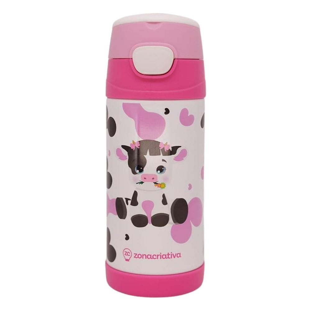 Garrafa Térmica Top Handle 350Ml Vaquinha Zuzu Zona Criativa