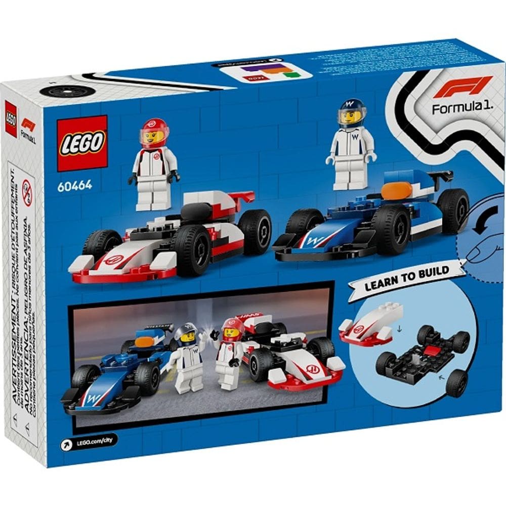 Lego CITY Carros de Corrida F1 da Williams Racing e Haas F1 60464