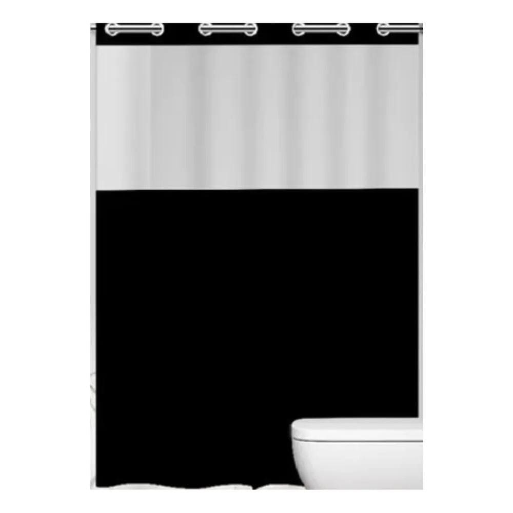 Cortina Em Pvc Para Box Antimofo Com Ilhós 1,38X1,98 Cor Pre