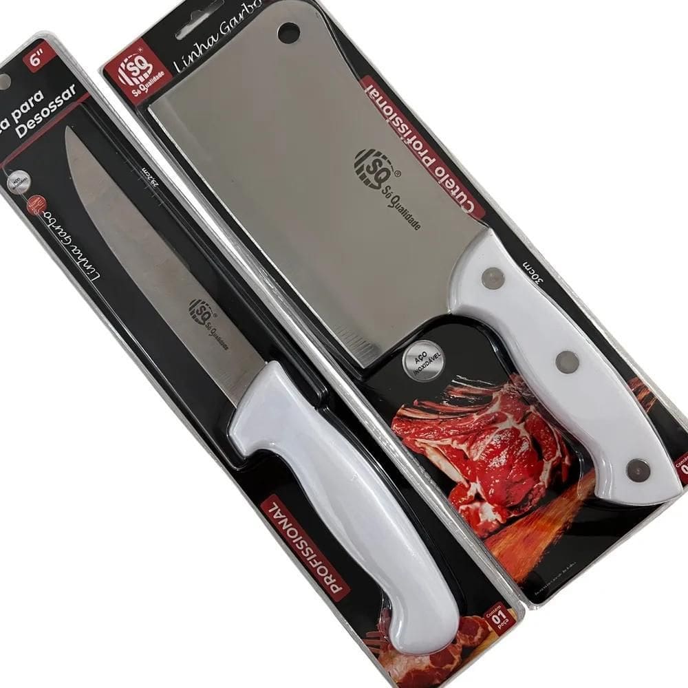 10X Faca Desossar + Cutelo Açougueiro Cozinha