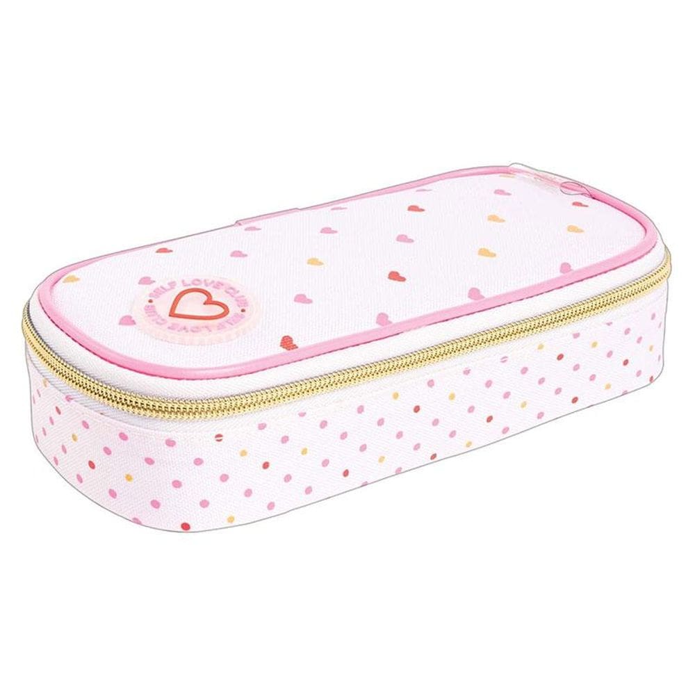 Estojo Escolar Infantil Minibox Académie Coração Rosa - Tilibra