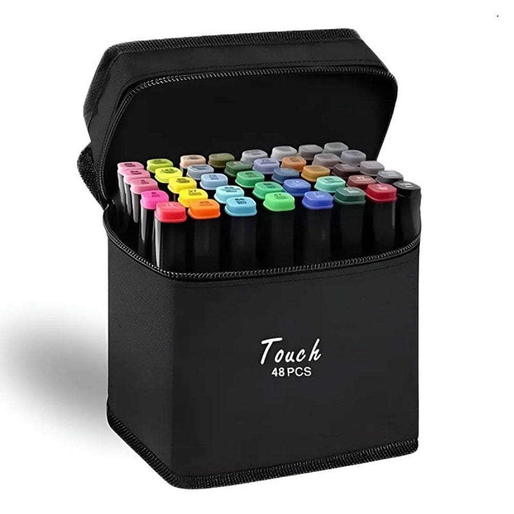 Caneta Hidrográfica Touch Jet com Ponta Dupla 48 Cores - Touch
