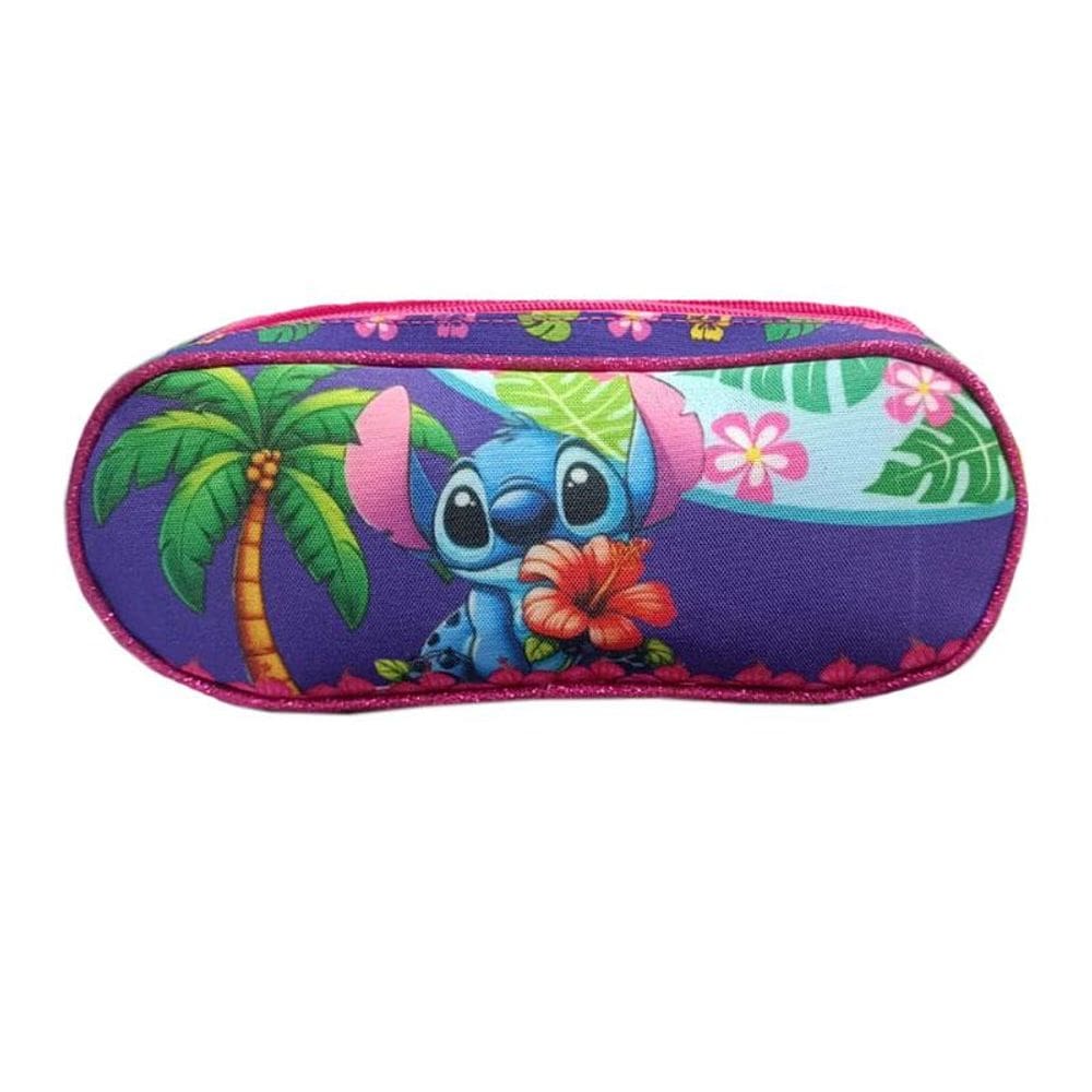 Estojo Escolar Infantil Stitch Flor - GV Bolsas