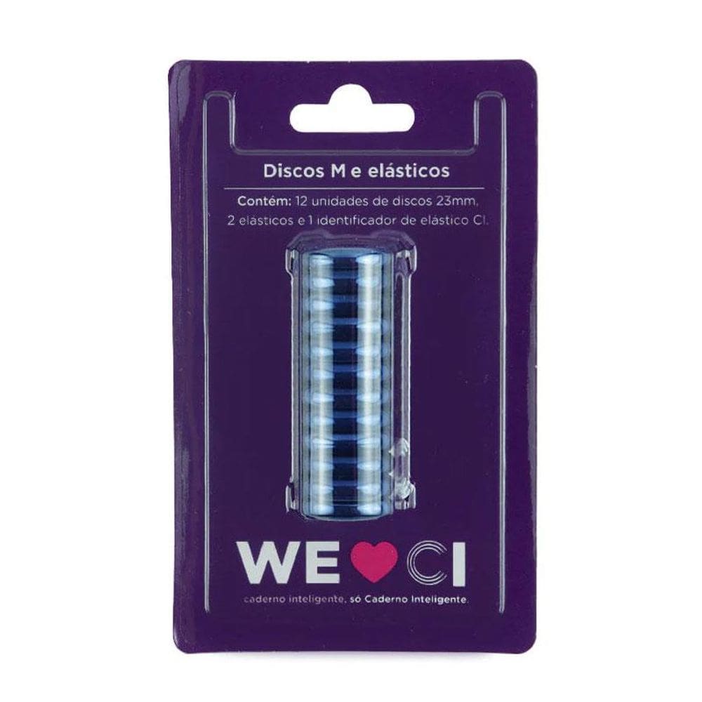 Kit Discos G e Elásticos para Caderno Inteligente CI312043 Shimmering Blue - CI