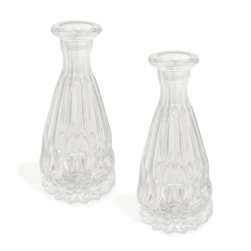 02 Vasinhos 90ml em Vidro Texturizado Decorativo