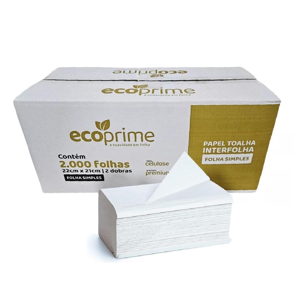 Papel Interfolha 22X21Cm C/2000 Premium Virgem Ecoprime