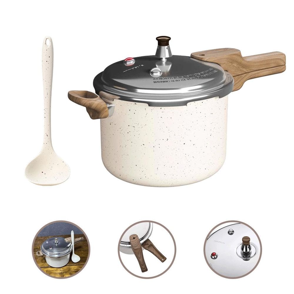 Panela Pressão 4,2L Cerâmico Indução Com Concha - Vanilla