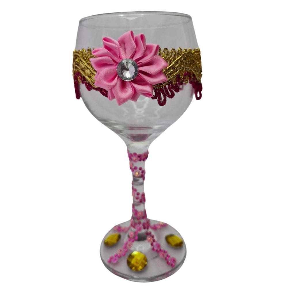 Cálice Santa Sara Rosa Altar 400Ml Taça Em Vidro + Presente