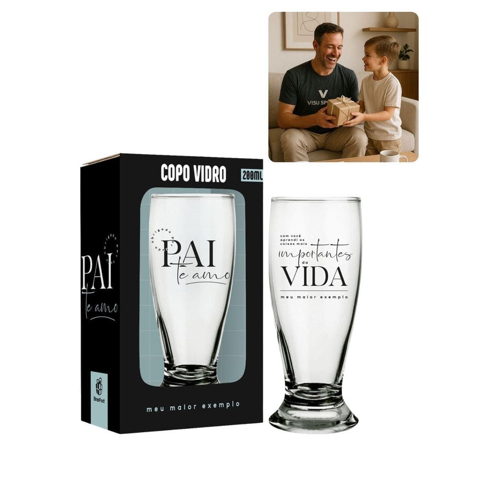 Copo Tulipa Munich Vidro 200Ml Cerveja Chopp Pai Meu Maior