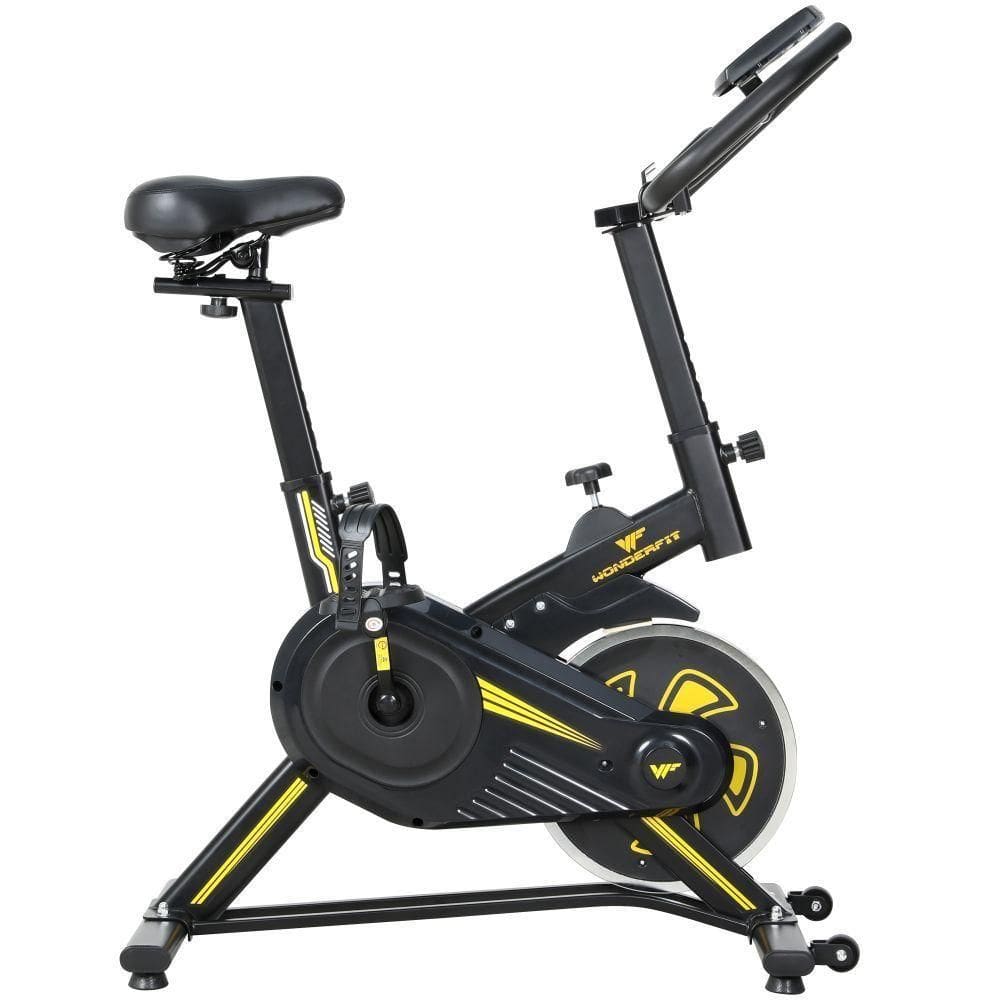 Bicicleta Spinning Mecânica Wonderfit Go Amarela Roda De Inercia 4kg (WSB04HBTA-AM)