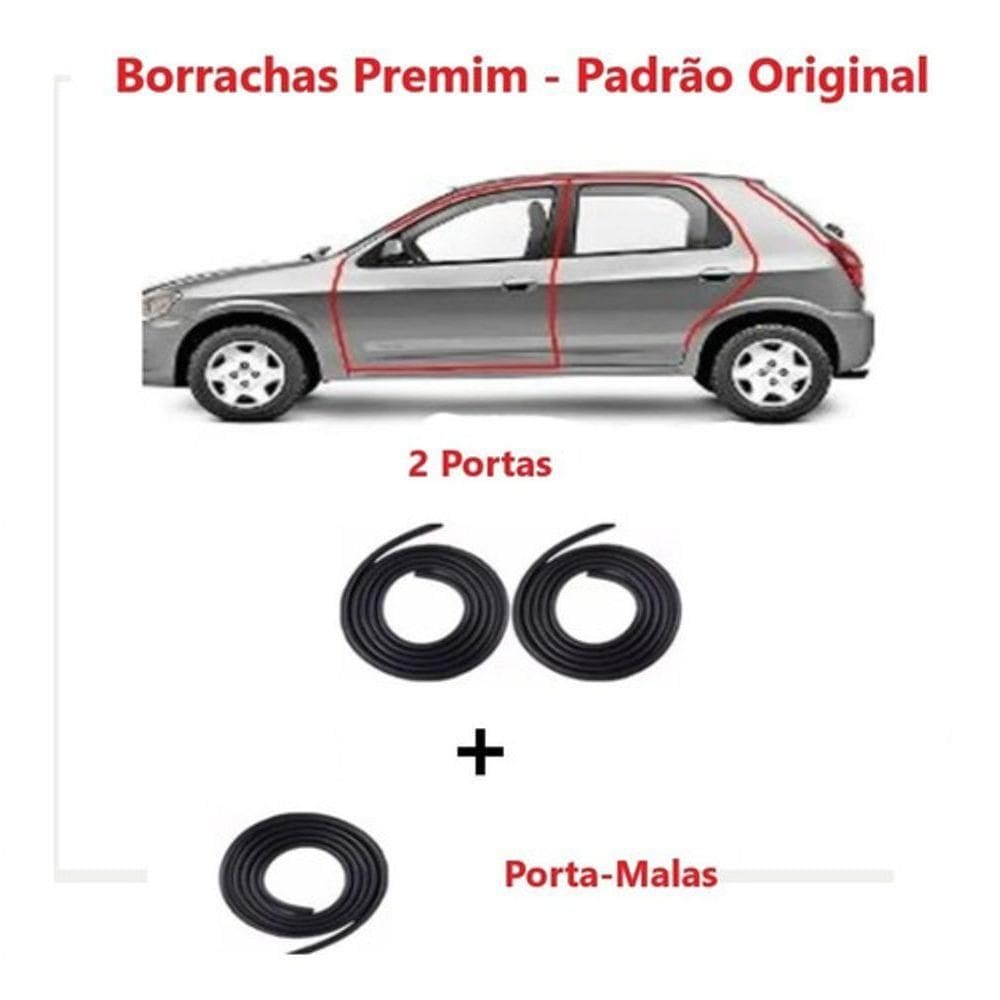 Kit Borracha Porta E Porta-malas Corsa Celta Prisma 2 Portas [f103]