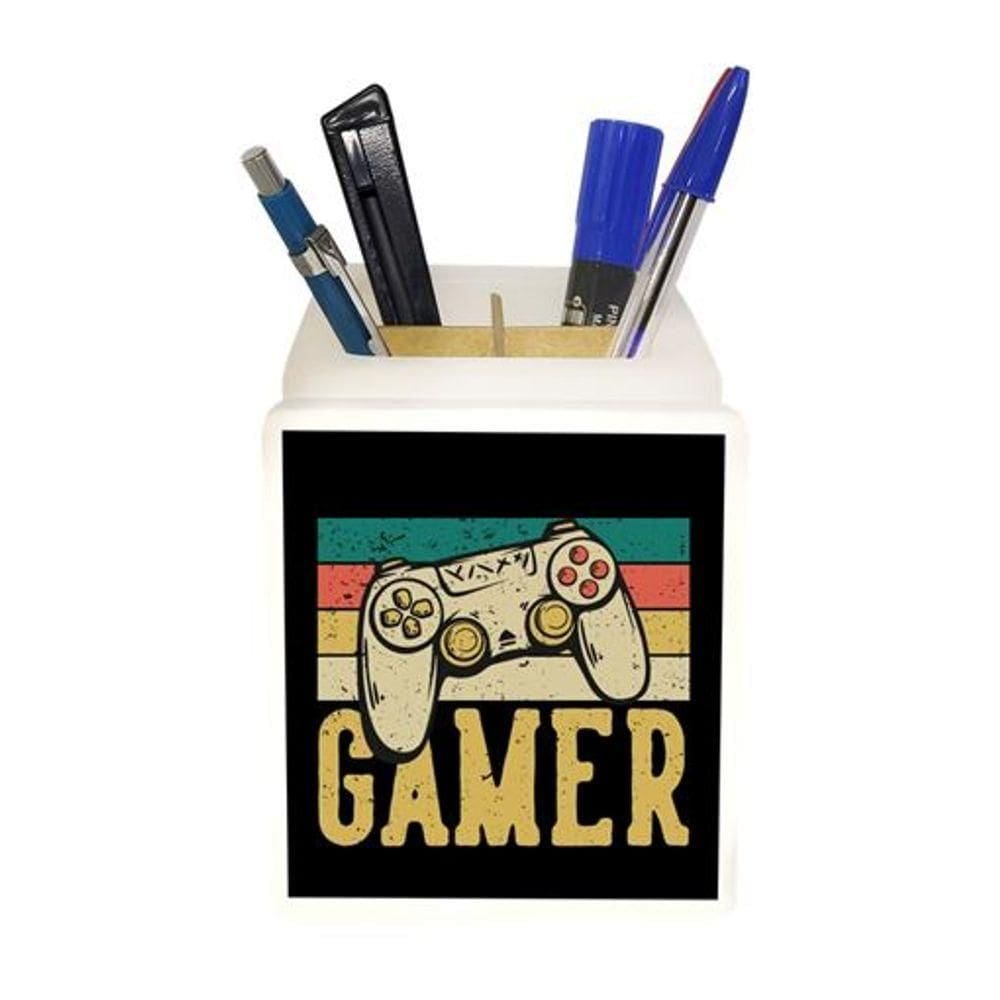 Suporte Iluminado Para Mesa Gamer - Estilo Moderno E Organização Prática Em Preto